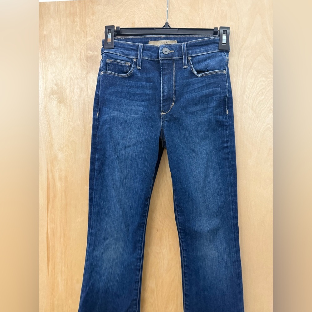 Joe's Jeans High Rise Boot Cut Dark Wash Raw Hem Denim Size 24 - Picture 7 of 14